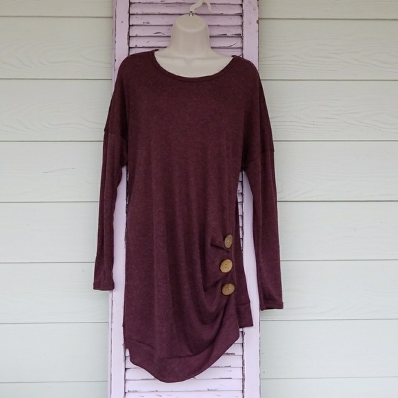 Twenty Second. 22nd Tops - TWENTY SECOND LS Long Tunic Sweater Buttons M NWT